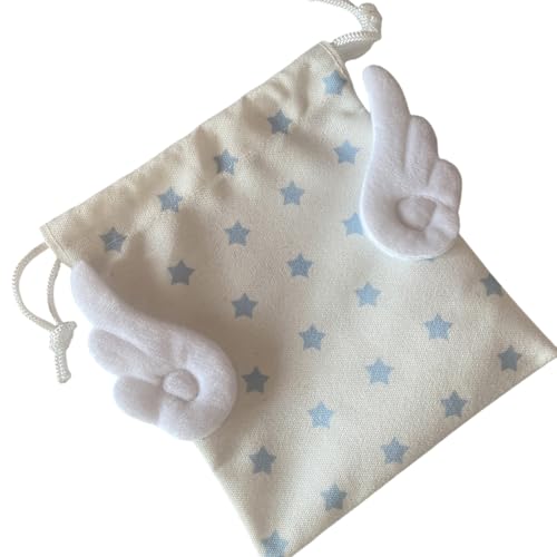 Aufbewahrungstasche aus weichem Plüschstoff mit Stern- und Flügelmotiven, stabiler Kinderzimmer-Organizer für Bücher, Spielzeugzubehör Aufbewahrungstasche aus weichem Plüschstoff mit Stern- und Flügelmotiven, stabiler Kinderzimmer-Organizer für Bücher, Spielzeugzubehör von SLXLYH