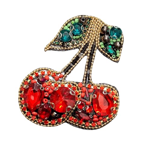 Elegante Strass-Stoff-Patches mit Kirschen, zum Aufnähen, für Frauen, Handwerker, Modedesigner, handgefertigte Kits Elegante Strass-Stoff-Patches mit Kirschen, zum Aufnähen, für Frauen, Handwerker, Modedesigner, handgefertigte Kits von SLXLYH