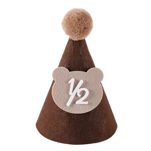 Kaffeebär, Baby-Geburtstagshut, weiche Duschparty, Schirm, verstellbare Größe mit Ziffern, Zahlen, kreative Fotografie-Requisite Kaffeebär, Baby-Geburtstagshut, weiche Duschparty, Schirm, verstellbare Größe mit Ziffern, Zahlen, kreative Fotografie-Requisite von SLXLYH