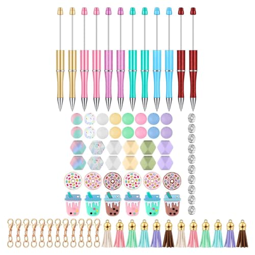 SLXLYH 100-teiliges Kugelschreiber-Set mit Perlen-Kugelschreiber, Perlen, Haken und Quasten, lustiger Schreibstift SLXLYH 100-teiliges Kugelschreiber-Set mit Perlen-Kugelschreiber, Perlen, Haken und Quasten, lustiger Schreibstift von SLXLYH