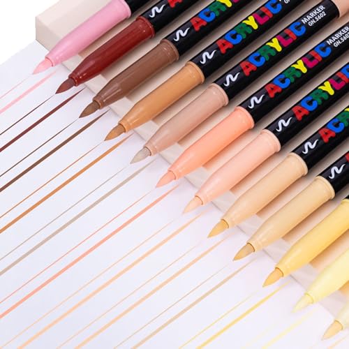 SLXLYH 12 Farben Farbmarker, weiche Spitze, Acryl-Marker, Malstift, Kunstzubehör für Steinmalerei von SLXLYH
