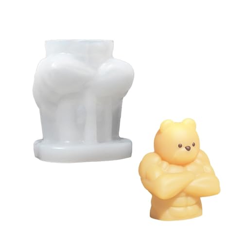 SLXLYH 3D Bär Silikonform für kreative Kerzenherstellung, flexibel und einfach zu dekorieren für Handwerk und Dekorationen(S) von SLXLYH