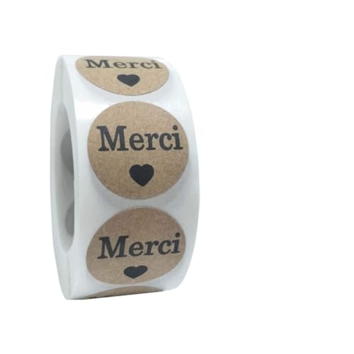 SLXLYH 500 Stück/Rolle französische Dankesaufkleber für Hochzeit, Erntedankfest, Karten, Geschenkbox, Versiegelung von Schreibwaren SLXLYH 500 Stück/Rolle französische Dankesaufkleber für Hochzeit, Erntedankfest, Karten, Geschenkbox, Versiegelung von Schreibwaren von SLXLYH