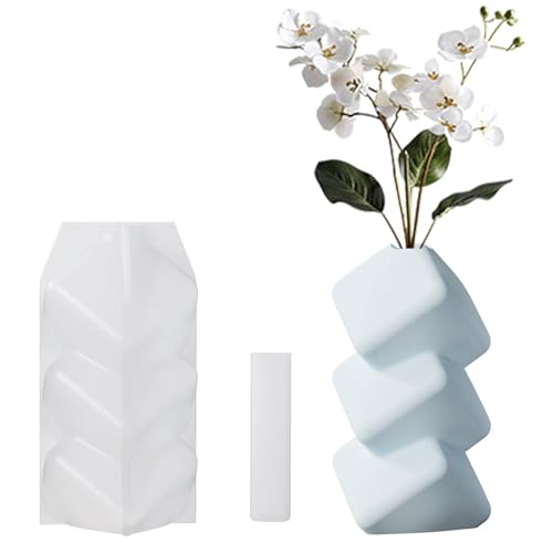 SLXLYH Anpassbare geometrische Vasen-Silikonform, stilvolle Blumenvasen-Herstellungsform für einzigartige Bastelarbeiten, Heimdekorationen und Kunstprojekte von SLXLYH