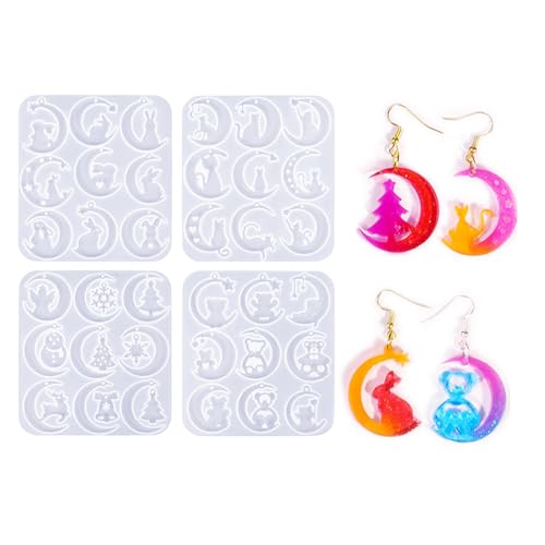 SLXLYH Delicate Moon Serie Ohrverzierung Silikonform für Ohrringe für Schmuckdesigner und Bastler SLXLYH Delicate Moon Serie Ohrverzierung Silikonform für Ohrringe für Schmuckdesigner und Bastler von SLXLYH