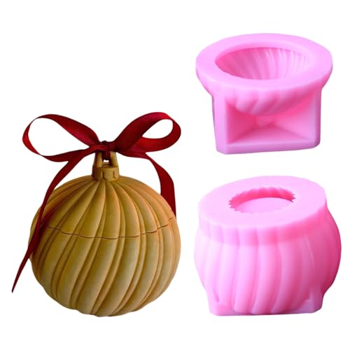 SLXLYH Epoxidharz-Aufbewahrungsbehälter, Silikonform, Kugelglas mit Deckel für Kerzenhalter und Aufbewahrungsbox, Weihnachten von SLXLYH