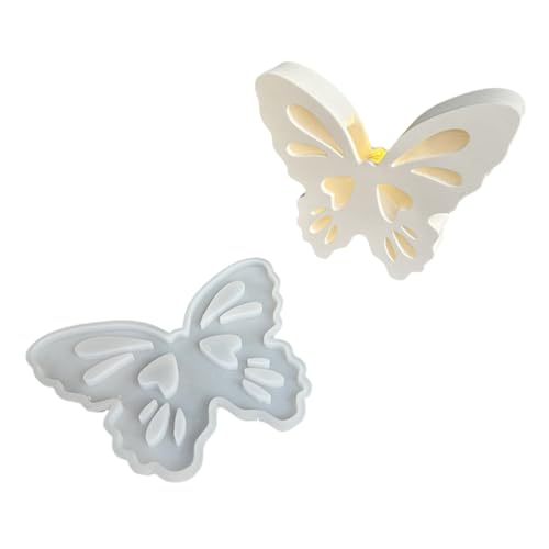 SLXLYH Flexible Silikonform für leuchtendes Schmetterlings-Nachtlicht, kreative Designs für romantische Atmosphäre, Heimdekoration (Doppelherzmuster) von SLXLYH