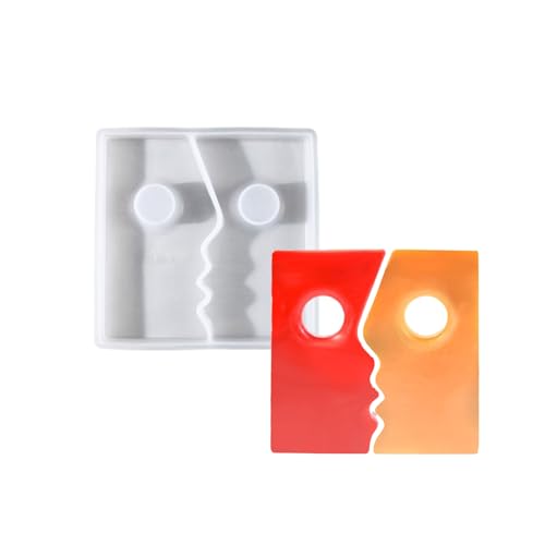 SLXLYH Flexible Silikonform mit abstraktem Kuss-Gesicht, für Duft-Aromatherapien, handgefertigte Ornament-Form von SLXLYH