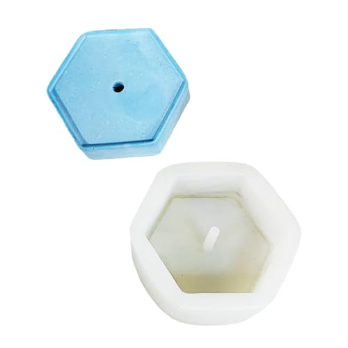SLXLYH Geometrische Silikonformen mit Loch für Kerzenhalter, sechseckige Dreiecksform, Silikonformen für Epoxidharz (Hexagonal 1) von SLXLYH