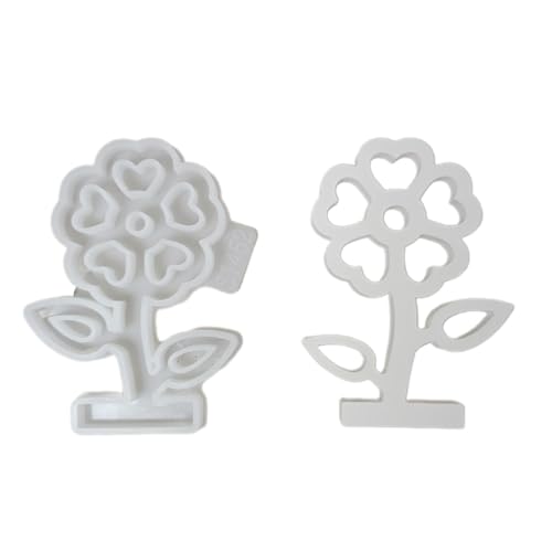 SLXLYH Gießform aus Silikon für Blumen oder Basis, für Frühlingsbasteln und Heimdekoration, Kerzenherstellung, Harze, Zement, Gipsform (2) von SLXLYH