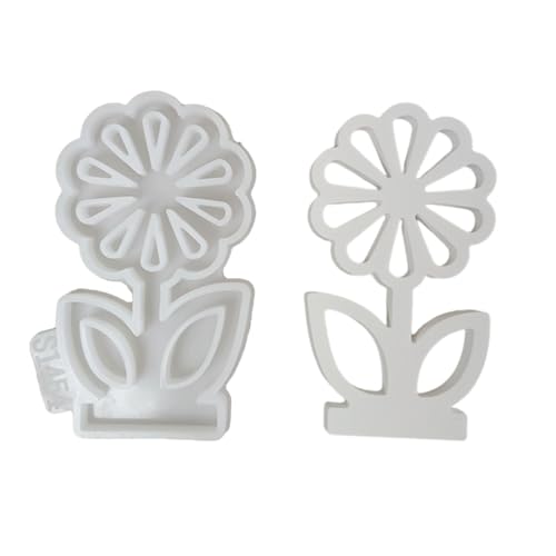 SLXLYH Gießform aus Silikon für Blumen oder Basis, für Frühlingsbasteln und Heimdekoration, Kerzenherstellung, Harze, Zement, Gipsform (4) von SLXLYH