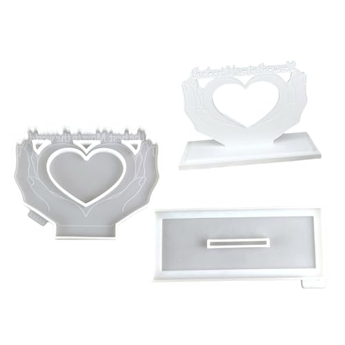 SLXLYH Herzförmige Epoxidharz-Rahmenform, flexibler Herzrahmen, Ornament-Form zum Basteln, einzigartige Wohndekorationen und Andenken von SLXLYH