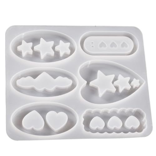 SLXLYH Modisches Herz-Stern-Schlüsselbundform-Set, Bastelbedarf, Epoxidharz, Treibsand-Anhänger zum Personalisieren von Schmuck SLXLYH Modisches Herz-Stern-Schlüsselbundform-Set, Bastelbedarf, Epoxidharz, Treibsand-Anhänger zum Personalisieren von Schmuck von SLXLYH