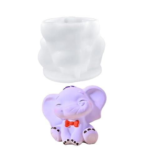 SLXLYH Niedliche Mehrzweck-Silikonform, 3D-Elefant, stabil, tragbar, für Kunstharzhandwerk und Gipsfiguren, Heimdekoration (Baby-Elefant) von SLXLYH