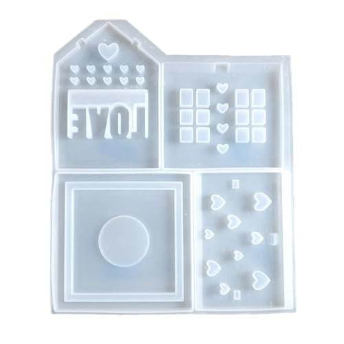 SLXLYH Praktische Silikonform zum Erstellen von Herz-Hauskerzen, Silikon-Nachtlicht-Form für zarte Geschenke (Liebeshaus 4 in o) von SLXLYH