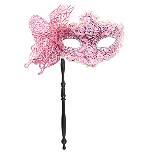 SLXLYH Schmetterlings-Frauen-Maskerade, Halloween-Party, mit Haltestab, halbes Gesicht, Karneval SLXLYH Schmetterlings-Frauen-Maskerade, Halloween-Party, mit Haltestab, halbes Gesicht, Karneval von SLXLYH