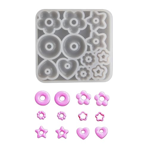 SLXLYH Silikon-Schlüsselanhänger-Formen, Harz, Schmuck, Herz, Stern, Blume, Ohrringe, Epoxidharz, Zubehör für die Herstellung von Zubehör SLXLYH Silikon-Schlüsselanhänger-Formen, Harz, Schmuck, Herz, Stern, Blume, Ohrringe, Epoxidharz, Zubehör für die Herstellung von Zubehör von SLXLYH