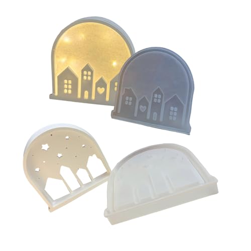 SLXLYH Silikonform für gewölbte Hauslampe, Dekoration, Kerzenhalter, Nachtlicht, Form für Bastler, Schmuck-Werkzeug von SLXLYH