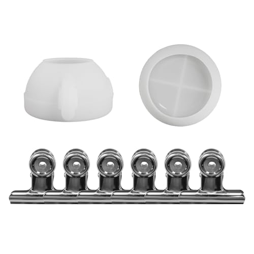 SLXLYH Silikonform mit Herzmuster, kleine Silikon-Teller, Metallclip für Teetasse, Kerzenhalter und Tischdekorationen von SLXLYH