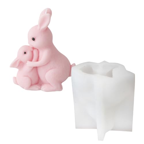 SLXLYH Silikonformen für Osterhasen, wiederverwendbar, für Ostern und Geschenke, Dekoration, Umarmende Mutter und b) von SLXLYH