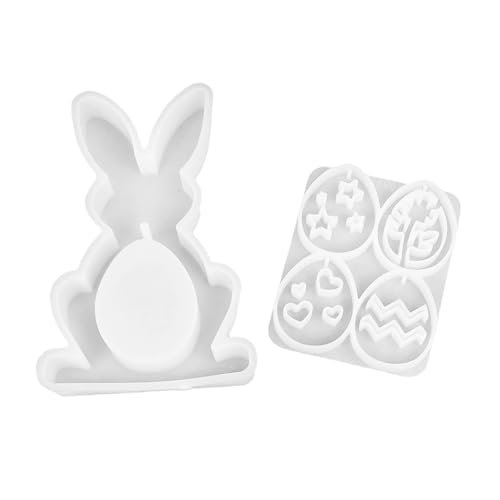 SLXLYH Strudy Silikonform-Set zum Basteln von Kaninchen, Figuren und hängenden Ringen, Eiern für Projekte und Heimdekorationen SLXLYH Strudy Silikonform-Set zum Basteln von Kaninchen, Figuren und hängenden Ringen, Eiern für Projekte und Heimdekorationen von SLXLYH
