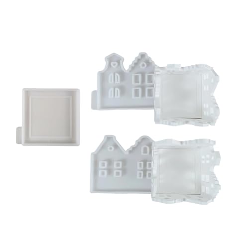 SLXLYH Teelichthalterform, flexible Silikonform für hohle Hausatmosphären, Licht, Gips, Heimdekoration, Form SLXLYH Teelichthalterform, flexible Silikonform für hohle Hausatmosphären, Licht, Gips, Heimdekoration, Form von SLXLYH