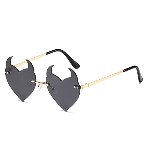 SLXLYH Teufelsherz randlose Teufelshorn Halloween Brille Party Lustige Brille Halloween Party Brille für Erwachsene SLXLYH Teufelsherz randlose Teufelshorn Halloween Brille Party Lustige Brille Halloween Party Brille für Erwachsene von SLXLYH