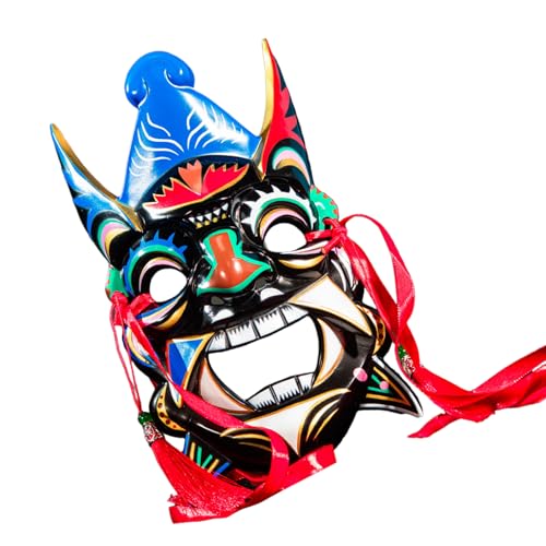 SLXLYH Vollgesichtsmaskerade, Party, Cosplay, handbemalt, Nuo-Opern für Tempel, Halloween, Weihnachtsfeier von SLXLYH