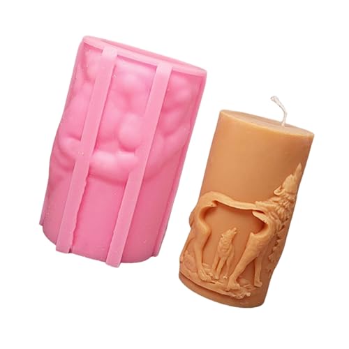 SLXLYH Wolf, zylindrische Kerzenformen, Gießformen, Silikonform, Ornamentformen, Kerzenherstellung, Formen für Urlaubsdekorationen SLXLYH Wolf, zylindrische Kerzenformen, Gießformen, Silikonform, Ornamentformen, Kerzenherstellung, Formen für Urlaubsdekorationen von SLXLYH
