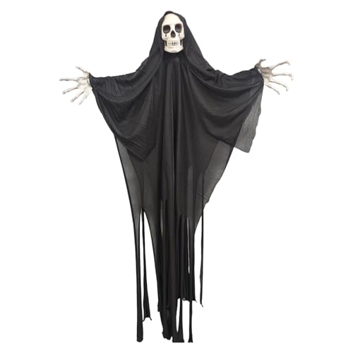 Unheimliche Halloween-Hänge-Skelett-Ornament, grisliger Totenkopf-Kopf, Wanddekoration, Halloween-Dekorationen für Partys im Freien Unheimliche Halloween-Hänge-Skelett-Ornament, grisliger Totenkopf-Kopf, Wanddekoration, Halloween-Dekorationen für Partys im Freien von SLXLYH