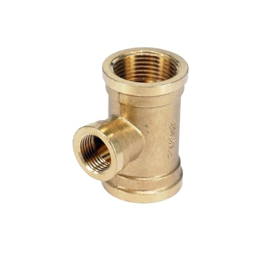 SLXWSXZE Tee 3 Way Brass Fitting Reducing Connector 1" Female BSP Thread x 1/2" Female BSP Thread x 1" Female BSP Thread Plumbing von SLXWSXZE