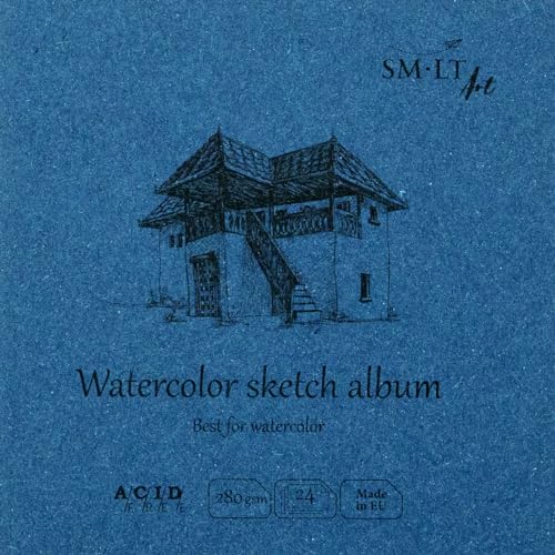 SM-LT SM58891 Zeichenbuch, Aquarell mit feiner Körnung, 14x14 cm von SM-LT