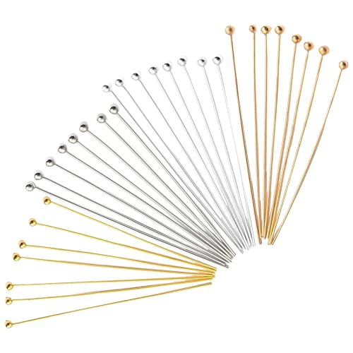 SM SunniMix 200 Gold-Silber-Kugelkopfstifte, runde Kugelspitze, Metalldraht, Nadelkopfstifte für die Herstellung von baumelnden Ohrringen, Anhängern, 20MM von SM SunniMix