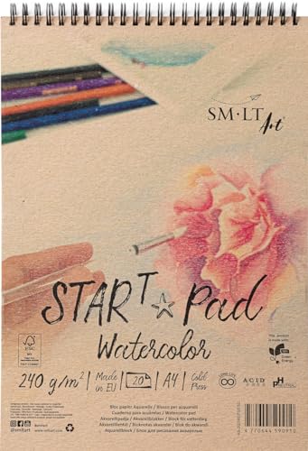 SM.LT Aquarellblock, Spiralbindung, A4, 240 g/m², 20 Blatt SM.LT Aquarellblock, Spiralbindung, A4, 240 g/m², 20 Blatt von SM.LT