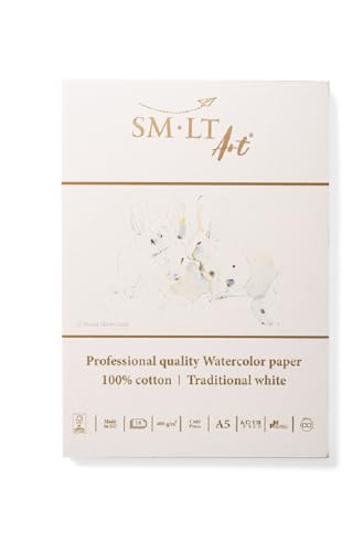 SM.LT Aquarellblock aus 100 % Baumwolle – Format A5 – 10 Blatt – 400 g/m² SM.LT Aquarellblock aus 100 % Baumwolle – Format A5 – 10 Blatt – 400 g/m² von SM.LT