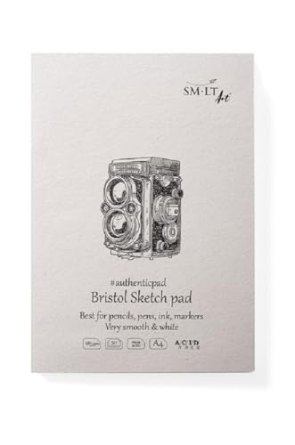 SM.LT Authentic Bristol Zeichenblock, ideal für mechanisches Zeichnen, grafische Arbeiten mit allen Arten von Bleistiften, Stiften, Tinten, Markern, A4, 50 Blatt, 185 g/m² EP-50 SM.LT Authentic Bristol Zeichenblock, ideal für mechanisches Zeichnen, grafische Arbeiten mit allen Arten von Bleistiften, Stiften, Tinten, Markern, A4, 50 Blatt, 185 g/m² EP-50 von SM.LT