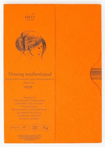 SMLT MIXA-40 Authentic line A4 Skizzenblock authenticpad, 200 gsm Mixed media Papier, 40 Blatt von SM.LT