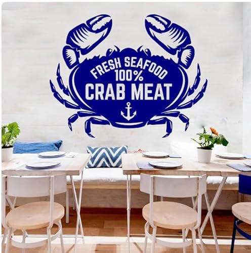 Krabben-Wandtattoo Restaurant Küche Esszimmer Interieur Dekorative Kunst Vinyl Fensteraufkleber, Blau, 57x72 cm Krabben-Wandtattoo Restaurant Küche Esszimmer Interieur Dekorative Kunst Vinyl Fensteraufkleber, Blau, 57x72 cm von SMALLSNOT