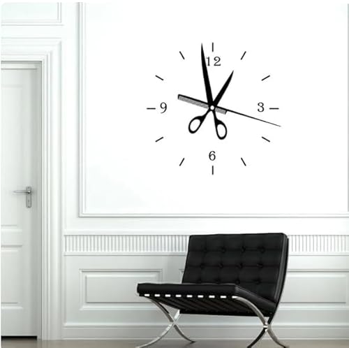 SMALLSNOT Friseur Uhr Wandtattoo Friseur Kreative Dekoration Vinyl Wandaufkleber Window Art, Schwarz, 42x42 cm SMALLSNOT Friseur Uhr Wandtattoo Friseur Kreative Dekoration Vinyl Wandaufkleber Window Art, Schwarz, 42x42 cm von SMALLSNOT