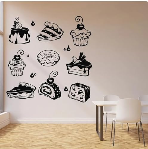Wandapplikation, Cupcakes, Torten, Desserts, Backwaren, Backwaren, Interieur, Vinyl, Fenster, Türaufkleber, leckere Wandbilder, schwarz, 28x28 cm Wandapplikation, Cupcakes, Torten, Desserts, Backwaren, Backwaren, Interieur, Vinyl, Fenster, Türaufkleber, leckere Wandbilder, schwarz, 28x28 cm von SMALLSNOT