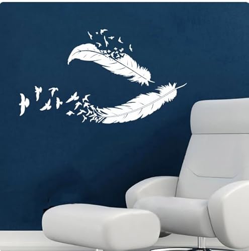 Wandaufkleber Zuhause Wohnzimmer Moderne Dekoration Wandtattoo Fliegende Feder Wandkunst natürliche Dekoration, weiß, 74X42CM abnehmbare moderne Vinyl Poster Aufkleber Wandaufkleber Zuhause Wohnzimmer Moderne Dekoration Wandtattoo Fliegende Feder Wandkunst natürliche Dekoration, weiß, 74X42CM abnehmbare moderne Vinyl Poster Aufkleber von SMALLSNOT