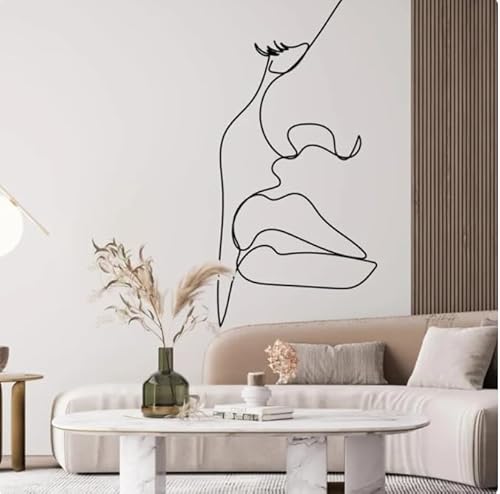 Wandtattoo Linie Kunst Schönheitssalon Wandtattoo dekoratives Wandtattoo, schwarz, 100cm H x 48cm Breite selbstklebende abnehmbare moderne Vinyl Poster Aufkleber Wandtattoo Linie Kunst Schönheitssalon Wandtattoo dekoratives Wandtattoo, schwarz, 100cm H x 48cm Breite selbstklebende abnehmbare moderne Vinyl Poster Aufkleber von SMALLSNOT