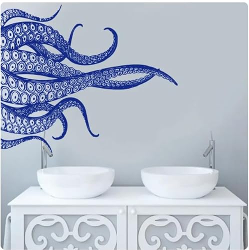 Wandtattoo Oktopus Tentakel Wandaufkleber Home Schlafzimmer Badezimmer Dekoration Tür Aufkleber, blau, 68x57cm abnehmbare moderne Vinyl Poster Aufkleber Wandtattoo Oktopus Tentakel Wandaufkleber Home Schlafzimmer Badezimmer Dekoration Tür Aufkleber, blau, 68x57cm abnehmbare moderne Vinyl Poster Aufkleber von SMALLSNOT