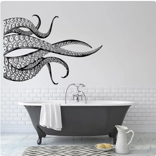 Wandtattoo Oktopus Tentakel Wandaufkleber Home Schlafzimmer Badezimmer Dekoration Tür Aufkleber, schwarz, 85x68cm abnehmbare moderne Vinyl Poster Aufkleber Wandtattoo Oktopus Tentakel Wandaufkleber Home Schlafzimmer Badezimmer Dekoration Tür Aufkleber, schwarz, 85x68cm abnehmbare moderne Vinyl Poster Aufkleber von SMALLSNOT