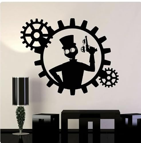 Wandtattoo Zahnrad Glas Aufkleber Schlafzimmer Wohnkultur Wandbild, Schwarz, 42x33cm Selbstklebender abnehmbarer moderner Vinyl Poster Aufkleber Wandtattoo Zahnrad Glas Aufkleber Schlafzimmer Wohnkultur Wandbild, Schwarz, 42x33cm Selbstklebender abnehmbarer moderner Vinyl Poster Aufkleber von SMALLSNOT