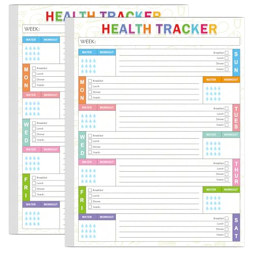 100 Seiten wöchentlicher Gesundheits- und Workout-Tracker, Notizblock, Tagebuch, tägliche Diät, Übungsplaner, Mahlzeiten, Wasser, Lebensmittel, Fitness, Gesundheit und Wellness, Tracker-Block für 100 Seiten wöchentlicher Gesundheits- und Workout-Tracker, Notizblock, Tagebuch, tägliche Diät, Übungsplaner, Mahlzeiten, Wasser, Lebensmittel, Fitness, Gesundheit und Wellness, Tracker-Block für von SMARSTICKER