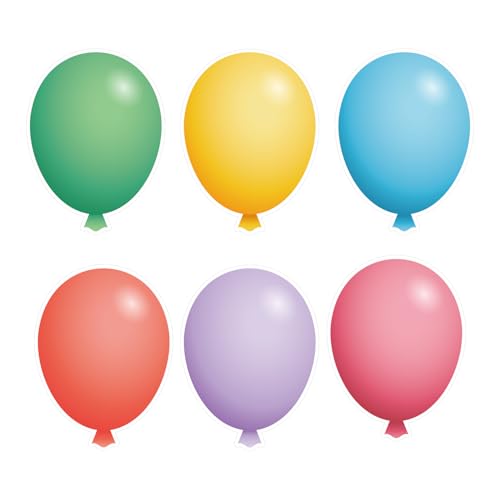 Bunte Luftballons, Akzente, Papierausschnitte, 60 Stück, Geburtstag, Klassenzimmer, Pinnwand, Ballon-Namensschild, Etiketten für Klassenzimmer, Türdekorationen (Ballon) von SMARSTICKER