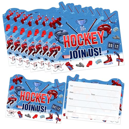 SMARSTICKER Einladungskarten für Eishockey-Geburtstagspartys, 20 Stück, Sport-Mottoparty-Grußkarte, ohne Umschlag, für Jungen und Mädchen SMARSTICKER Einladungskarten für Eishockey-Geburtstagspartys, 20 Stück, Sport-Mottoparty-Grußkarte, ohne Umschlag, für Jungen und Mädchen von SMARSTICKER