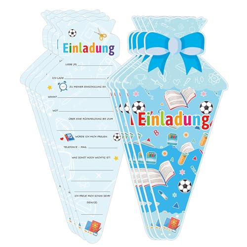 SMARSTICKER Einladungskarten zum Schulanfang, Bonbonform, Schulanfang, Klassenzimmer, Zeremonie, Grußkarten für Lehrer, Studenten, Partyzubehör, Blau, Deutsch, 20 Stück SMARSTICKER Einladungskarten zum Schulanfang, Bonbonform, Schulanfang, Klassenzimmer, Zeremonie, Grußkarten für Lehrer, Studenten, Partyzubehör, Blau, Deutsch, 20 Stück von SMARSTICKER