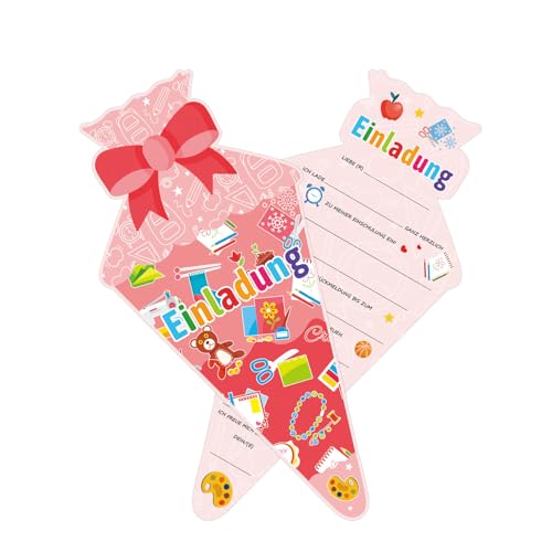 SMARSTICKER Einladungskarten zum Schulanfang, Bonbonform, Schulanfang, Klassenzimmer, Zeremonie, Grußkarten für Lehrer, Studenten, Partyzubehör, Rosa, Deutsch, 20 Stück SMARSTICKER Einladungskarten zum Schulanfang, Bonbonform, Schulanfang, Klassenzimmer, Zeremonie, Grußkarten für Lehrer, Studenten, Partyzubehör, Rosa, Deutsch, 20 Stück von SMARSTICKER